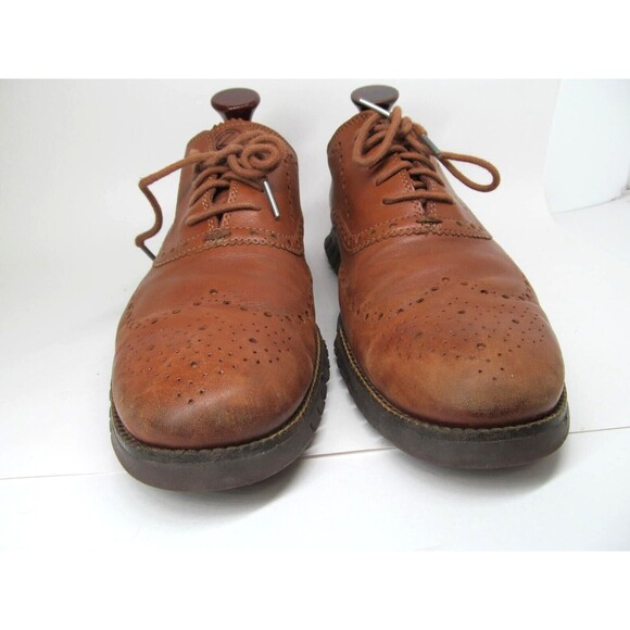 Cole Haan ZeroGrand Mens Brown Leather Wingtip Oxfords Size US 12 M - Picture 2 of 16
